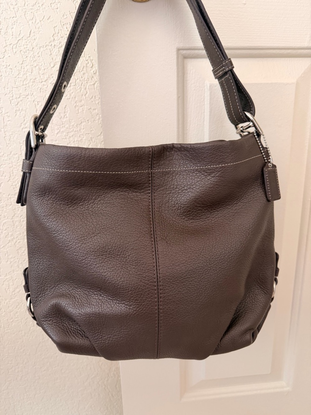 Coach Pebble Leather Chocolate Brown 15064 Soho Convertible Shoulder/Crossbody